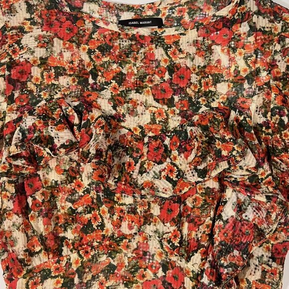 Isabel Marant Robe Face Floral Print Mini Dress- size small - Picture 8 of 15
